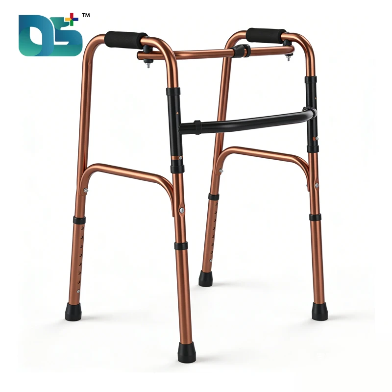 Premium Bronze Aluminum Walking Aid with Reciprocal & Fixed Modes (ZX-02)