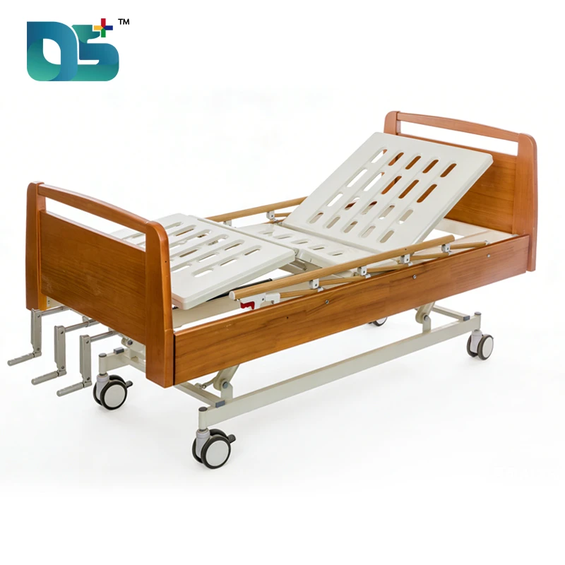 3-Function Manual Hospital Bed with Solid Wood Bedboard (BC03-1B)