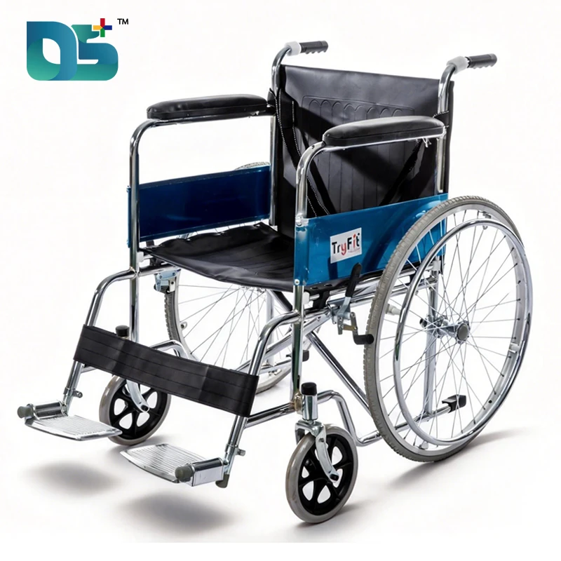 Chrome-Plated Manual Wheelchair with Leather Seat (DS-809)