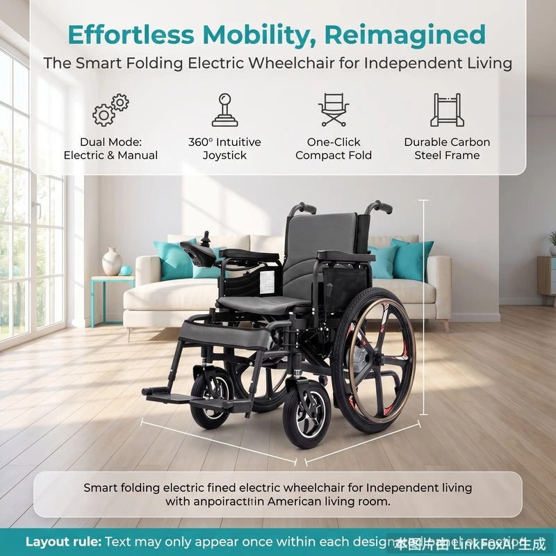 Dual-Mode Manual & Electric Wheelchair with 22" Rear Wheels (NSDS01C)