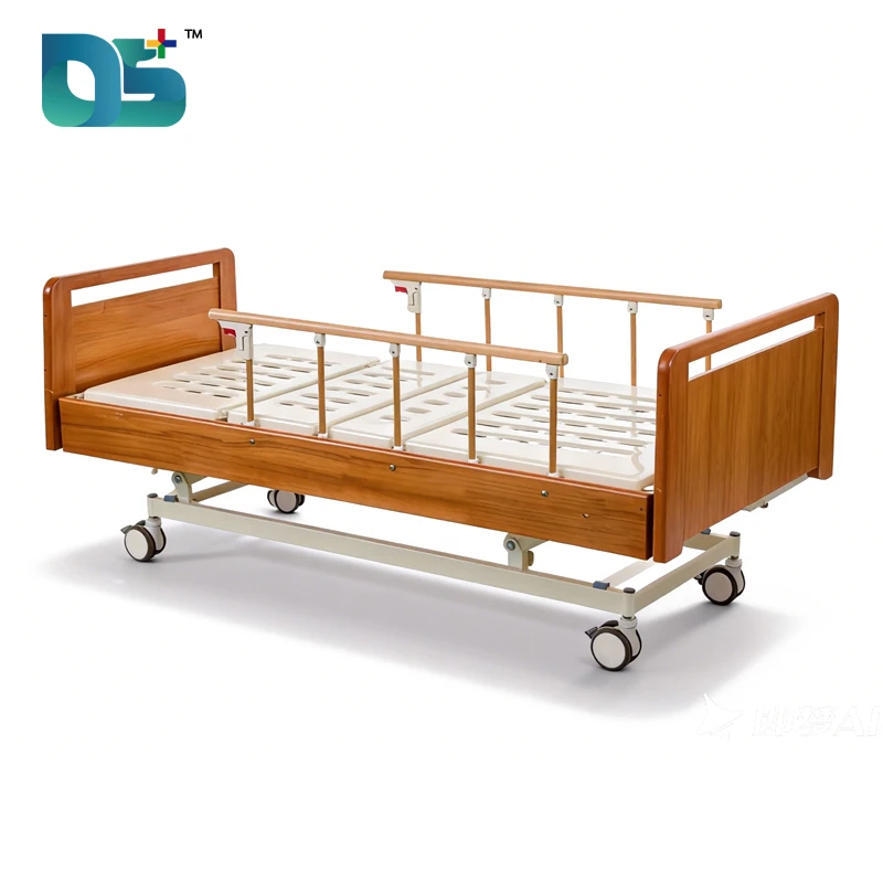 3-Function Manual Hospital Bed with Solid Wood Bedboard (BC03-1B)