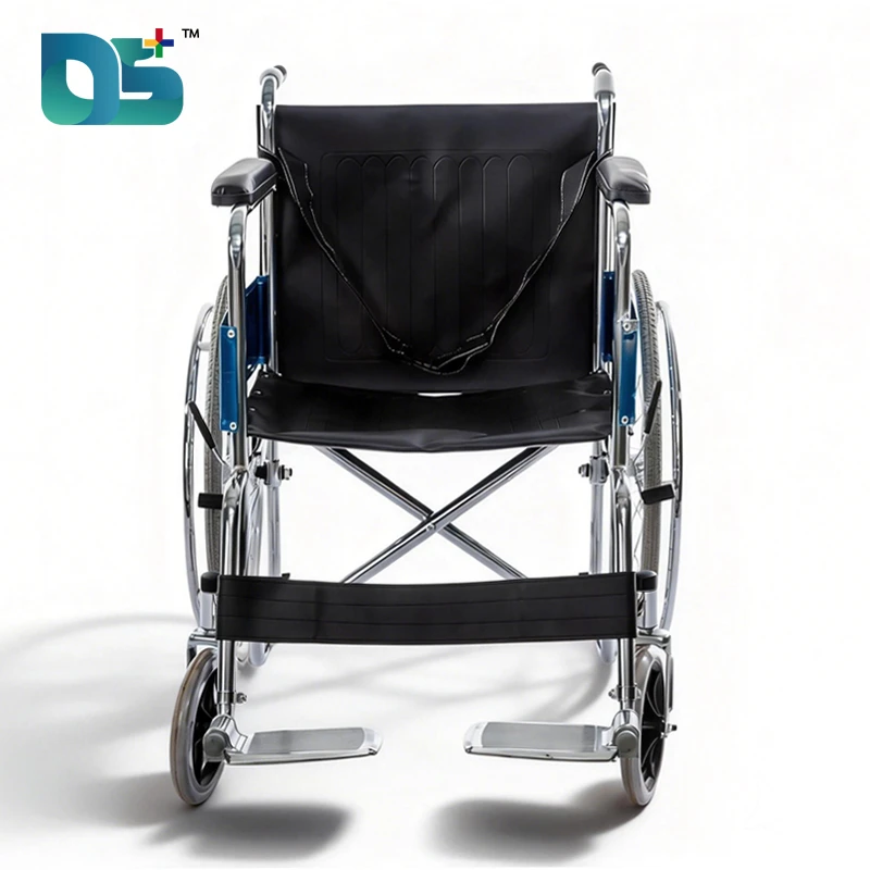 Chrome-Plated Manual Wheelchair with Leather Seat (DS-809)