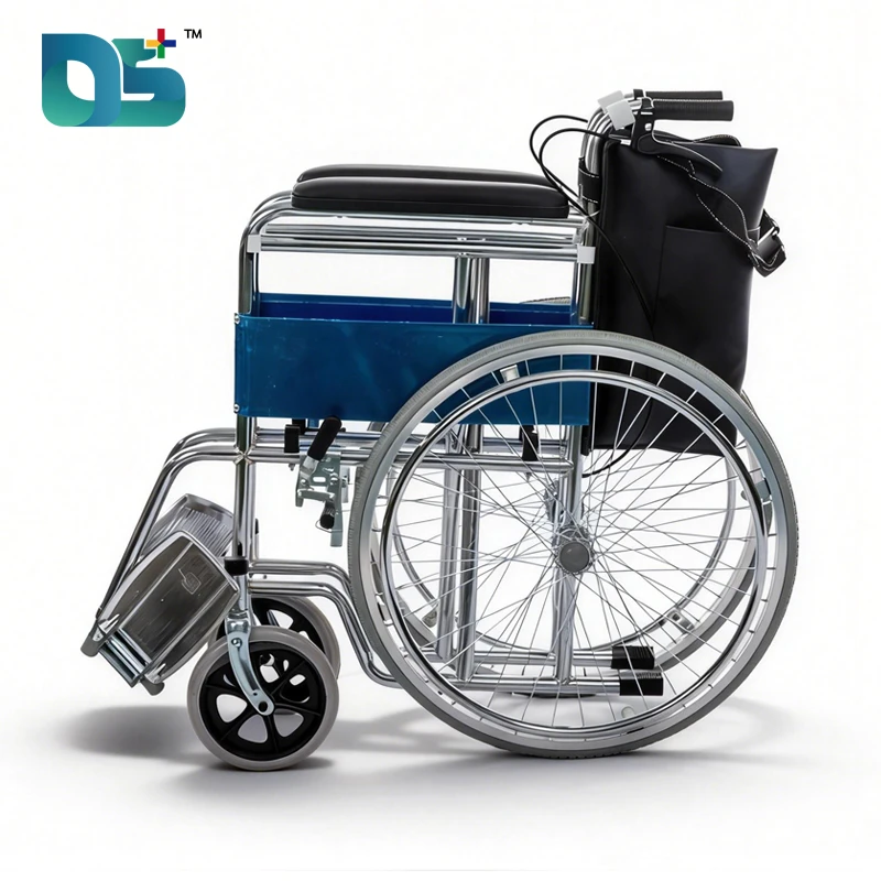 Chrome-Plated Manual Wheelchair with Leather Seat (DS-809)