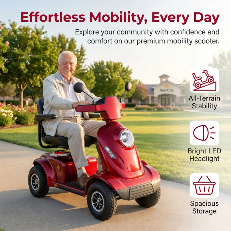 Luxury 4-Wheel Mobility Scooter with 800W Motor (SC09)