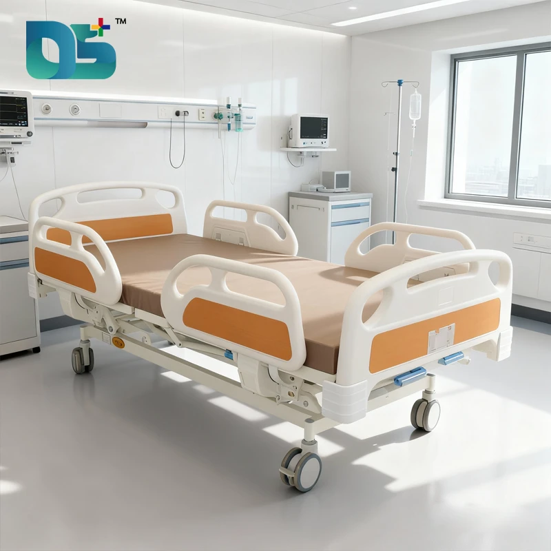 3-Function Manual Hospital Bed with Solid Wood Bedboard (BC05-1)