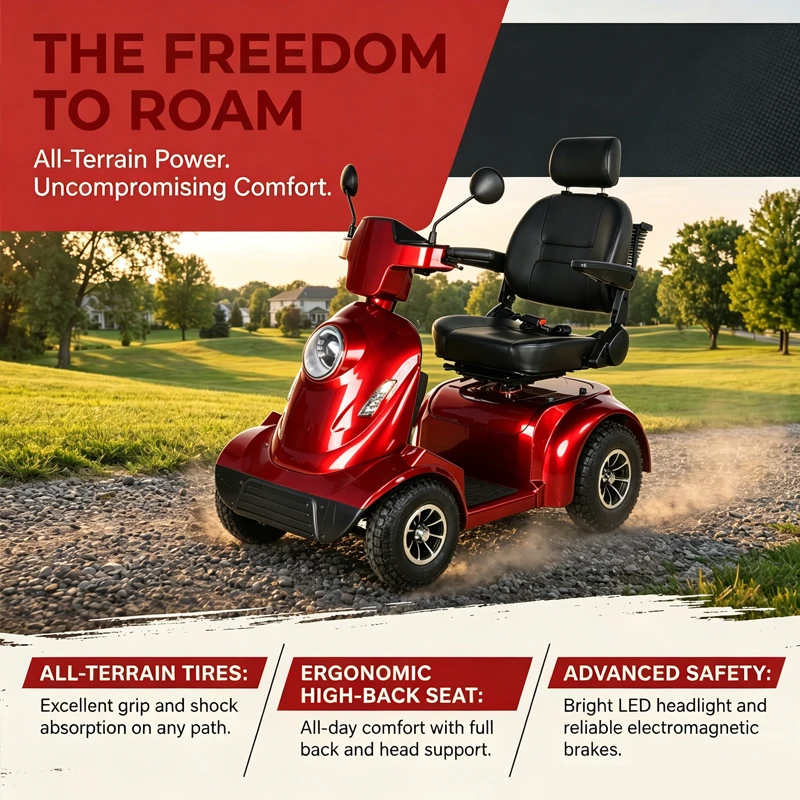 Luxury 4-Wheel Mobility Scooter with 800W Motor (SC09)