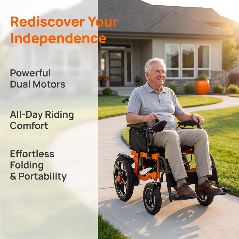 Ultralight 4-Wheel Shock Absorbing Electric Wheelchair (NSDS01B)